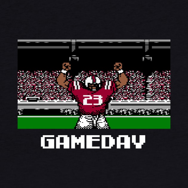 Garnet and Black Football Gameday Retro 8 Bit Linebacker by SLAG_Creative